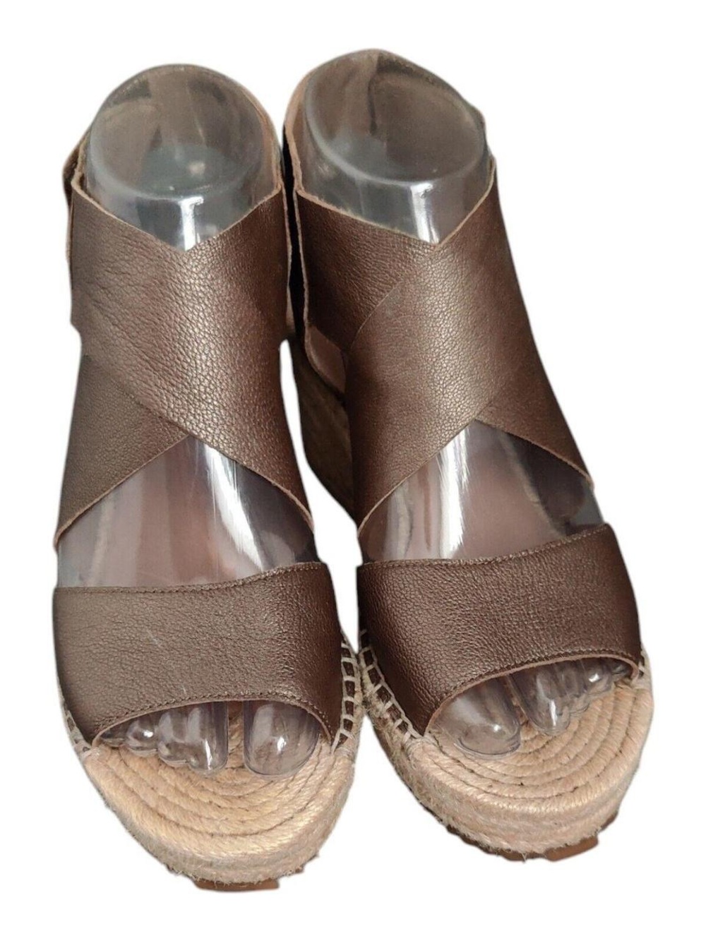 Eileen Fisher Women’s Brown Crisscross Espadrille Wedge Sandals